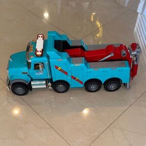 Bruder Toy Tow Truck with Red and Blue Design and working siren